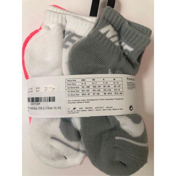 Nike Kids 6-pack Cushioned Ankle Socks size 10C-3Y - Picture 5 of 5